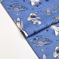 Купить Космонавты на синем 125г/м2 шир. 160см в Калининграде