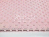 Ткань Плюш Минки дотс розовый 265г/м2 шир. 160см производства  состав Полиэстер 100%