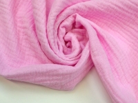 Ткань Муслин двухслойный (жатка) Розовая сакура №72н одноцветный 125г/м2 шир. 135см производства Китай состав 100% Хлопок