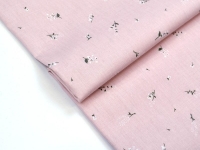 Ткань Букеты мини полевых цветов белых на бледно-розовом КИТ 125г/м2 шир. 160см производства Китай состав 100% Хлопок