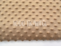 Ткань Плюш Минки дотс капучино 260г/м2 шир.160см производства  состав Полиэстер 100%