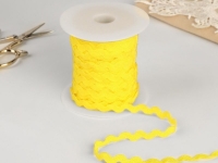 Ткань Тесьма отделочная «Вьюнчик», 5 мм, цвет жёлтый производства Китай состав Полиэстер 100%