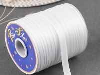 Ткань Косая бейка атласная, 15 мм,  цвет белый производства Китай состав Полиэстер 100%