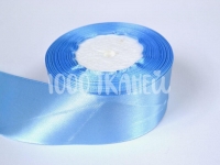 Ткань Лента атласная Голубая 50мм 0067 производства Польша состав Полиэстер 100%