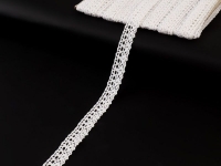 Ткань Кружево вязаное 1354155, 15мм, цв. кипельно-белый производства Китай состав 100% Хлопок