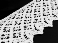 Ткань Кружево вязаное 80мм, цвет белый 7127797 производства Китай состав 100% Хлопок