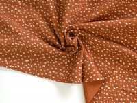 Ткань Фланель 100% хлопок Соцветие хлопка на коричневом  150 г/м2 шир 150см. производства Китай состав Хлопок 100%