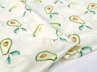 Ткань Авокадо акварельные на белом шир. 160см. 125 г/м2 Китай производства Китай состав 100% Хлопок