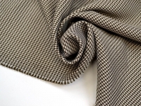 Ткань Ткань костюмная Гусиная лапка бежево-коричневая 270г/м2 154см производства Китай состав 100% Полиэстер
