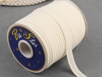 Ткань Косая бейка атласная, 15 мм,  цвет молочный производства Китай состав Полиэстер 100%