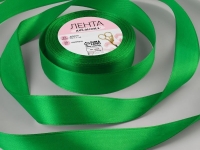Ткань Лента атласная, 25 мм, цвет зелёный №19 производства Китай состав Полиэстер 100%