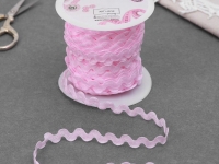 Ткань Тесьма отделочная «Вьюнчик», 5 мм, цвет розовый производства Китай состав Полиэстер 100%