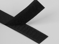 Ткань Липучка 20мм, пришивная, цв.черный производства Китай состав Полиэстер 95% пластик 5%