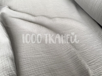 Ткань Муслин двухслойный одноцветный  Светло-серый 22 КИТ 125г/м2 шир. 135см производства Китай состав Хлопок 100%