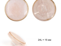 Ткань Пуговицы пластик, вид B301, 24L на ножке, цв.02 розовый  производства Китай состав 