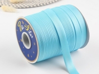 Ткань Косая бейка атласная, 15 мм,  Св. голубой F198 производства Китай состав Полиэстер 100%