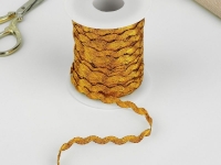 Ткань Тесьма отделочная «Вьюнчик», 5 мм, цвет золотой производства Китай состав Полиэстер 100%