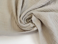 Ткань Муслин двухслойный (жатка) Серый песок одноцветный  125г/м2 шир. 135см производства Китай состав 100% Хлопок