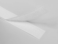 Ткань Липучка 20мм, цв.белый производства Китай состав Полиэстер 95% пластик 5%