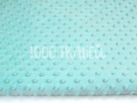 Ткань Плюш Минки дотс мятный 250г/м2 шир. 180см производства Турция состав Полиэстер 100%