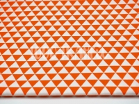 Ткань Треугольники оранжево-белые КИТ 125г/м2 шир. 160см производства Китай состав 100% Хлопок