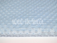 Ткань Плюш Минки дотс голубой 265г/м2 шир. 160см производства  состав Полиэстер 100%