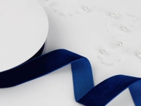 Ткань Лента бархатная, 25 мм, 9626996, цвет синий №47 производства Китай состав 