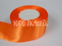 Ткань Лента атласная Оранжевая 50мм 0004 производства Польша состав Полиэстер 100%