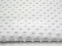 Ткань Плюш Минки дотс белый ТУР 240г/м2 шир. 180см производства Турция состав Полиэстер 100%