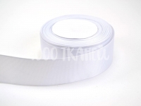 Ткань Лента репсовая, 40 мм, цвет белый №01 производства Китай состав Полиэстер 100%