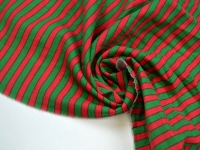 Ткань Муслин двухслойный (жатка) Полоска новогодняя красно-зеленая 125г/м2 шир. 135см производства Китай состав 100% Хлопок