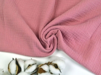 Ткань Муслин двухслойный (жатка) Розовый бархат Н одноцветный №36 125г/м2 шир. 135см производства Китай состав Хлопок 100%
