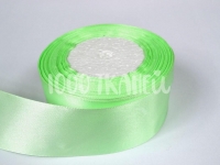 Ткань Лента атласная Мятно-зеленая 50мм 0090 производства Польша состав Полиэстер 100%