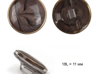 Ткань Пуговицы пластик, вид B301, 18L на ножке, цв.03 коричневый  производства Китай состав 