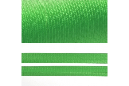 Косая бейка атласная, 15 мм,  Зеленый F238