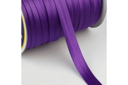 Косая бейка атласная, 15 мм,  Фиолетовый F170