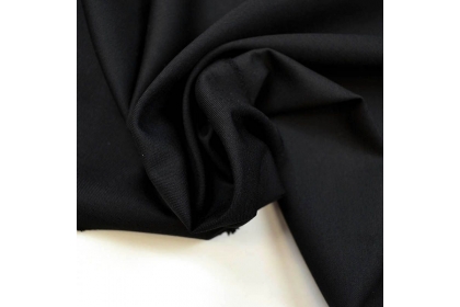 Ткань костюмная Лавсан Одноцветная Черная 240г/м2 153см