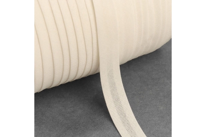 Косая бейка, хлопок, 15 мм, цвет молочный F102