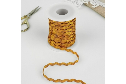 Тесьма отделочная «Вьюнчик», 5 мм, цвет золотой