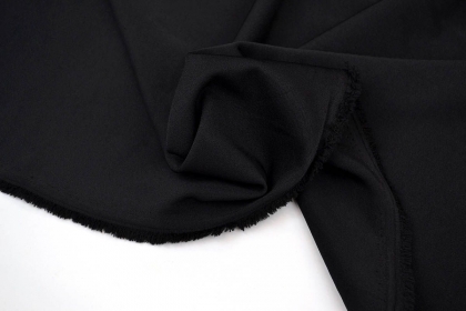 Ткань костюмная Пикачо Одноцветная Черная 230г/м2 150см