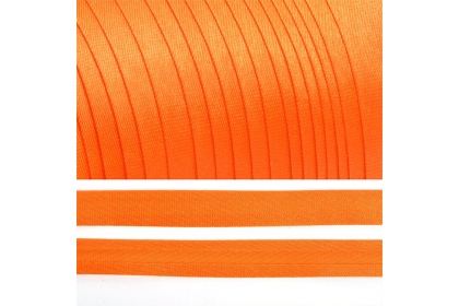 Косая бейка атласная, 15 мм,  Оранжевый F157