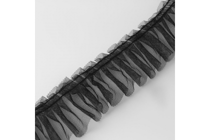 Рюш однослойный, 50 мм, цвет черный