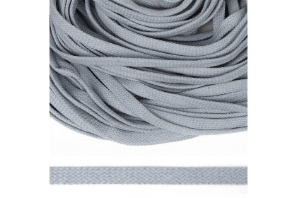 Шнур плоский х/б 12мм турецкое плетение 028 Светло-серый