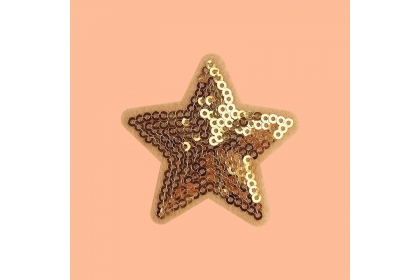 Термоаппликация "Звезда" с пайетками, 5,2*5,2 см, цв. золотой