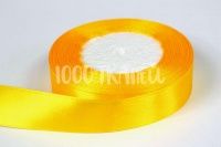 Ткань Лента атласная, 25 мм, цвет жёлтый №15 производства Китай состав Полиэстер 100%