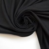 Ткань Трикотаж  маечный 100% Вискоза цвет Черный 270 г/м²  шир.147 см производства Китай состав 95% вискоза 5% спандекс 