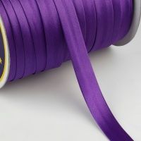 Ткань Косая бейка атласная, 15 мм,  Фиолетовый F170 производства Китай состав Полиэстер 100%