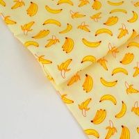 Ткань Бананы на светло-желтом КИТ125г/м2 шир. 160См производства Китай состав 100% Хлопок