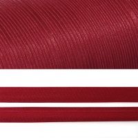 Ткань Косая бейка атласная, 15 мм,  Т. Красный F148 производства Китай состав Полиэстер 100%