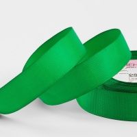 Ткань Лента репсовая, 25 мм, цвет зеленый №25 производства Китай состав Полиэстер 100%